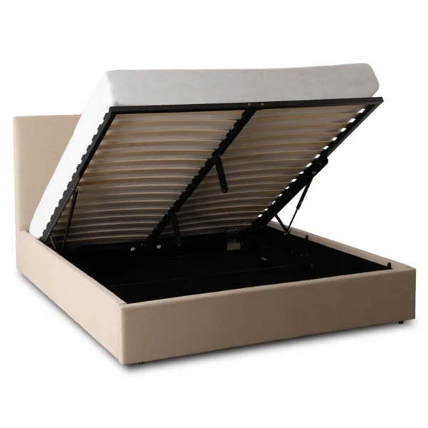 Pat MARSEILLE 140x200 cu spațiu de depozitare Velur bej
