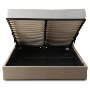 Pat MARSEILLE 140x200 cu spațiu de depozitare Velur bej