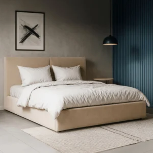 Pat 180x200 MARSYLIA cu un container Beige Corduroy — Mobilier pentru dormitor
