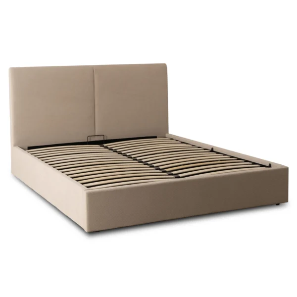 Pat 180x200 MARSYLIA cu un container Beige Corduroy — Mobilier pentru dormitor