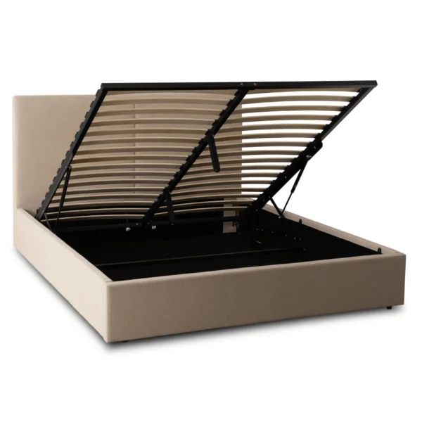 Pat 180x200 MARSYLIA cu un container Beige Corduroy — Mobilier pentru dormitor