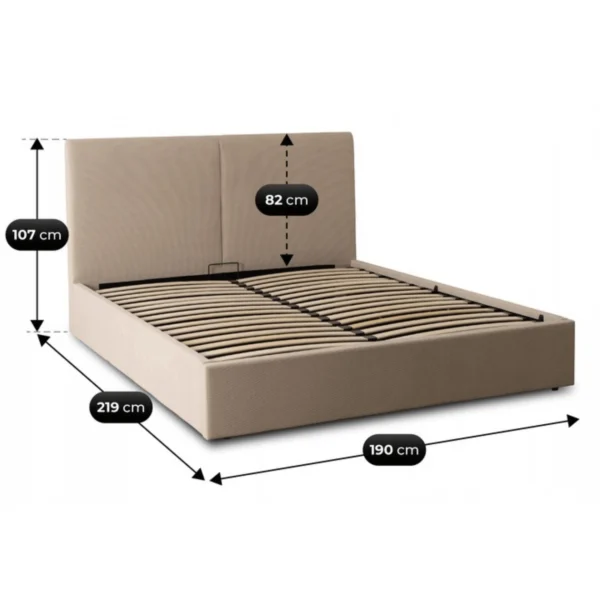 Pat 180x200 MARSYLIA cu un container Beige Corduroy — Mobilier pentru dormitor
