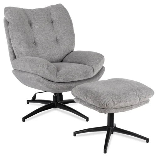 FREMONT Scaun pivotant cu suport pentru picioare, gri