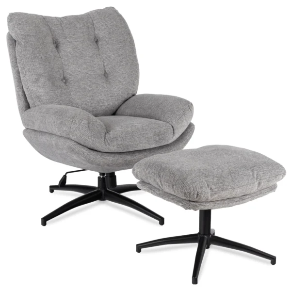 FREMONT Scaun pivotant cu suport pentru picioare, gri