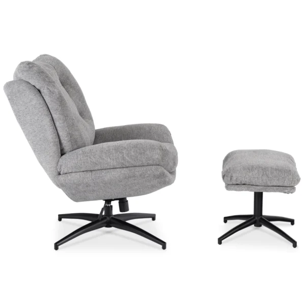 FREMONT Scaun pivotant cu suport pentru picioare, gri