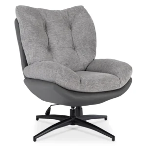 product-3750-1 FREMONT Scaun pivotant cu suport pentru picioare Gri/Negru