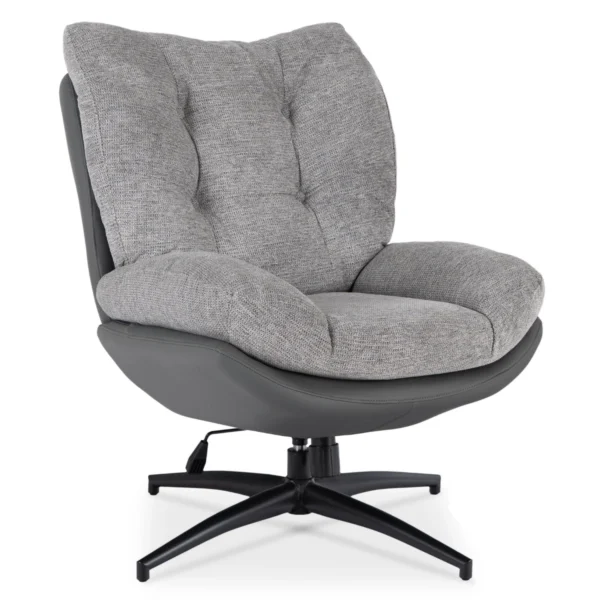 product-3750-1 FREMONT Scaun pivotant cu suport pentru picioare Gri/Negru