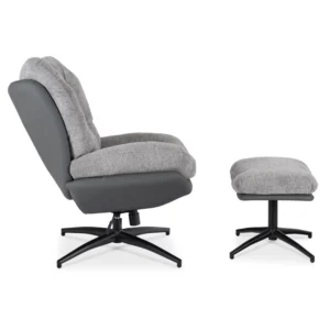 product-3750-5 FREMONT Scaun pivotant cu suport pentru picioare Gri/Negru