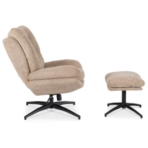 FREMONT Scaun pivotant cu suport pentru picioare, bej