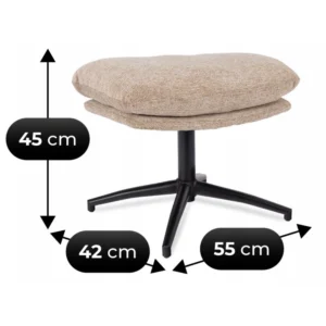 FREMONT Scaun pivotant cu suport pentru picioare, bej
