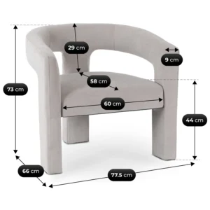 Scaun reclinabil LILLE din velur gri