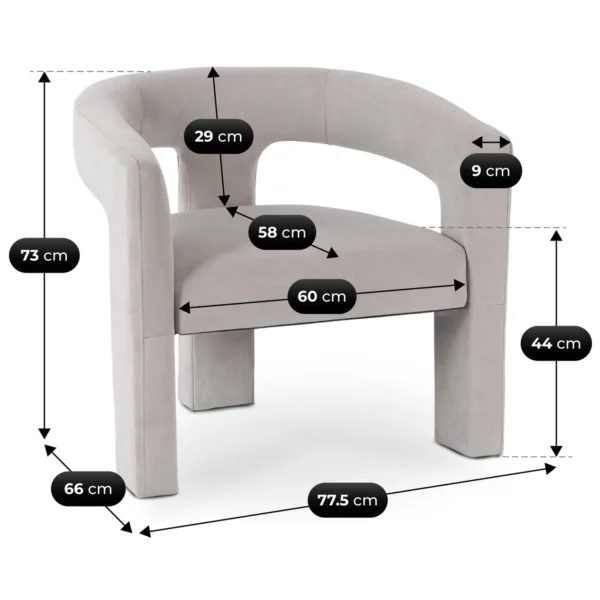 Scaun reclinabil LILLE din velur gri