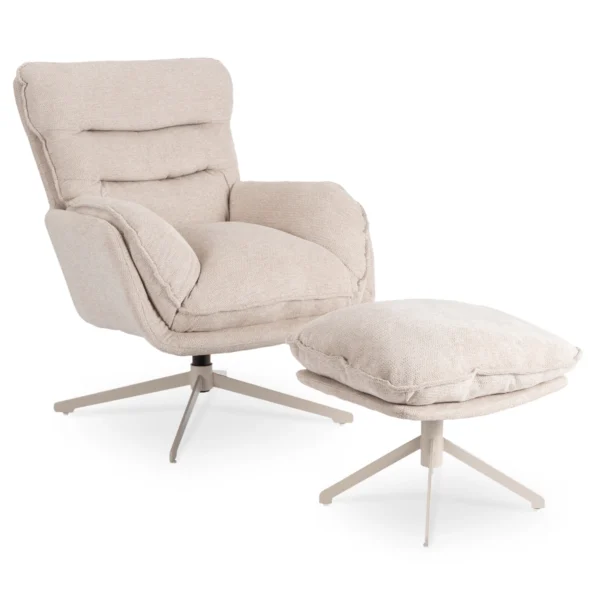 product-3755-0 PASADENA Fotoliu pivotant cu suport pentru picioare Culoare crem — Fotolii de relaxare