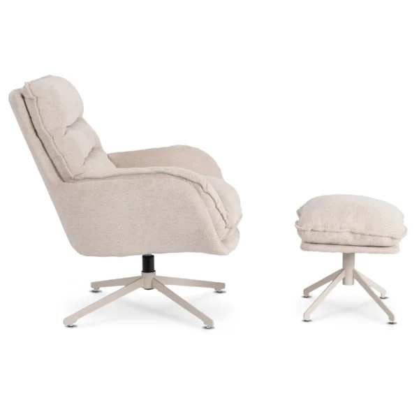 product-3755-5 PASADENA Fotoliu pivotant cu suport pentru picioare Culoare crem — Fotolii de relaxare