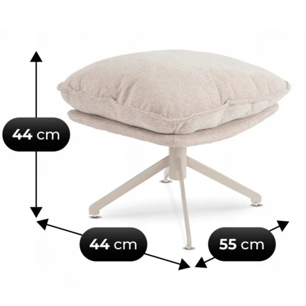 product-3755-7 PASADENA Fotoliu pivotant cu suport pentru picioare Culoare crem — Fotolii de relaxare