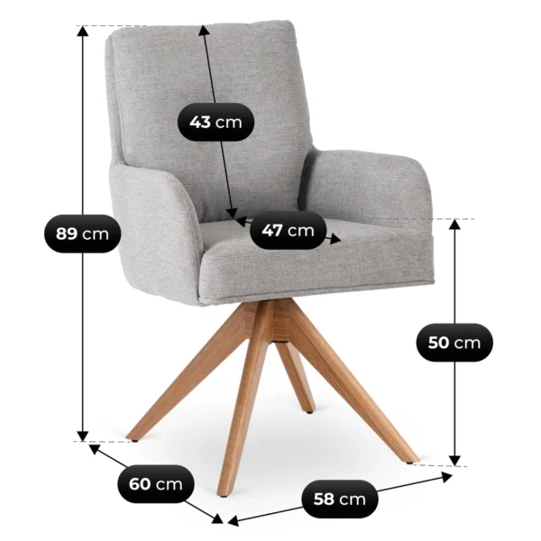 Scaun pivotant BIANCO Gri