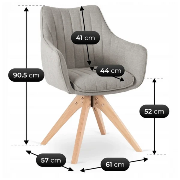 Scaun pivotant LEMON Gri