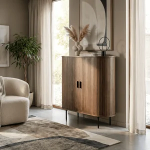 product-3772-0-1 Comodă cu două uși TRISH 100 cm Nuc — Comode