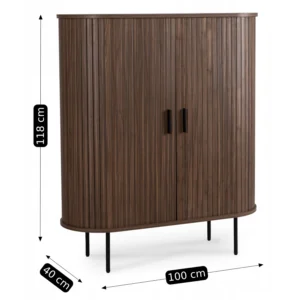 product-3772-5 Comodă cu două uși TRISH 100 cm Nuc — Comode