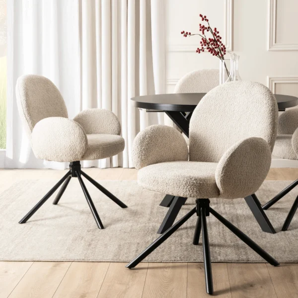 Scaun pivotant MUSSO Bej Boucle