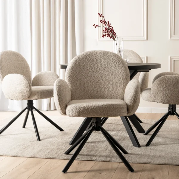 Scaun pivotant MUSSO Bej Boucle