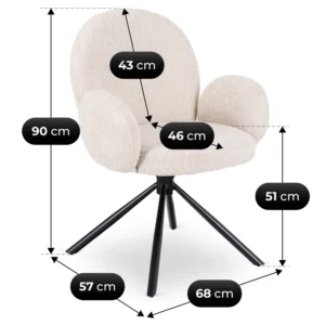 Scaun pivotant MUSSO Bej Boucle