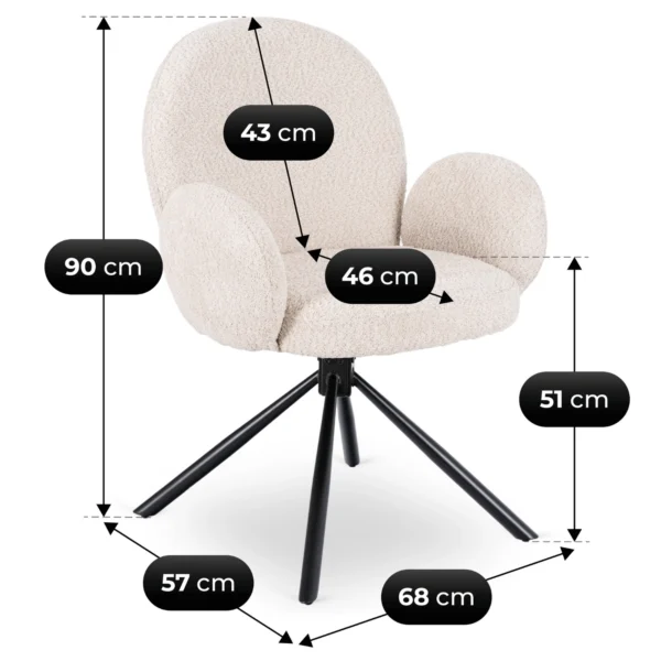 Scaun pivotant MUSSO Bej Boucle