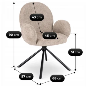 Scaun pivotant MUSSO maro Boucle