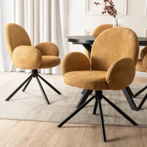 Scaun pivotant MUSSO Mustard Boucle