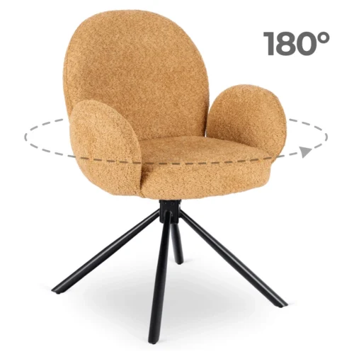 Scaun pivotant MUSSO Mustard Boucle