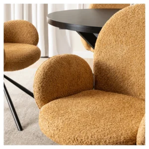 Scaun pivotant MUSSO Mustard Boucle