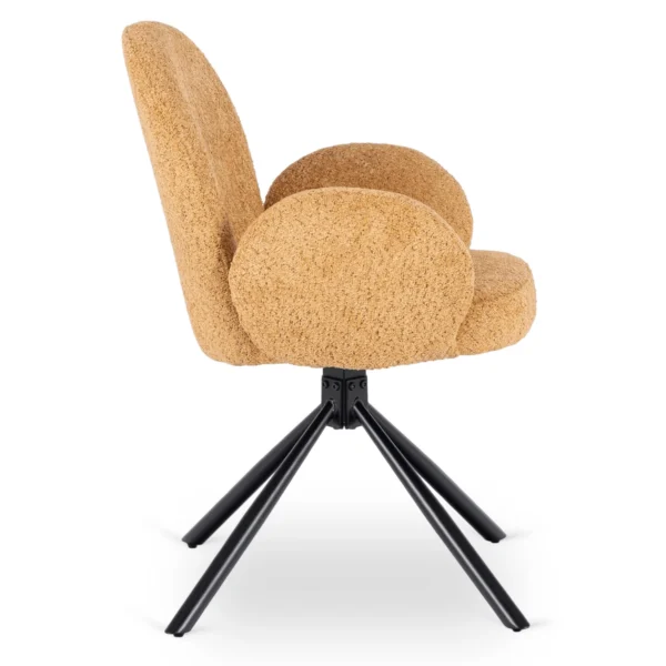 Scaun pivotant MUSSO Mustard Boucle
