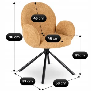 Scaun pivotant MUSSO Mustard Boucle