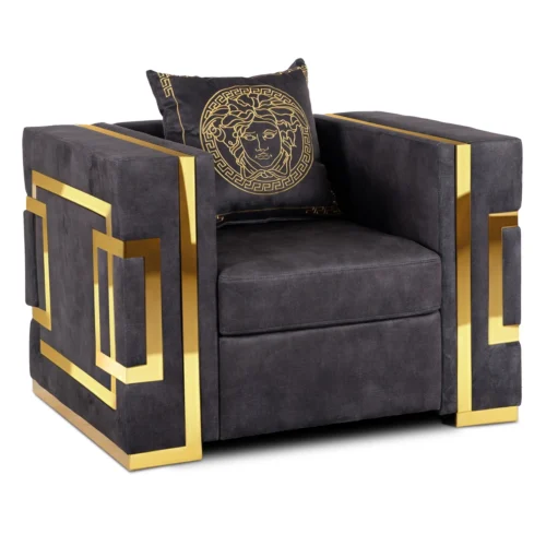 Scaun PALLAZO 1S Negru/Auriu