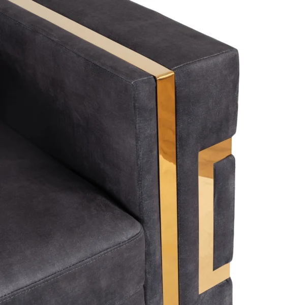 PALLAZO 3S Canapea cu trei locuri Negru/Auriu