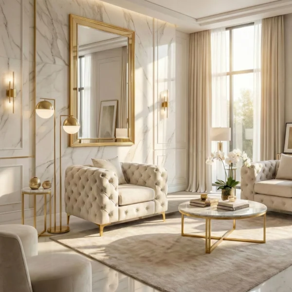 SORRENTO 1S Fotoliu din catifea crem