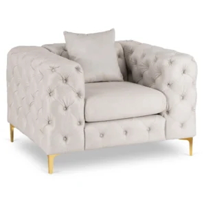 SORRENTO 1S Fotoliu din catifea crem