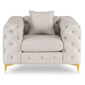 SORRENTO 1S Fotoliu din catifea crem