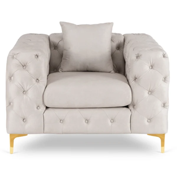 SORRENTO 1S Fotoliu din catifea crem