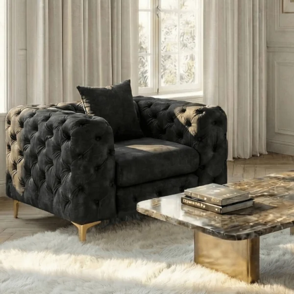 Scaun SORRENTO 1S din velur negru