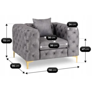 product-3783-7 SORRENTO 1S Fotoliu Velur Gri