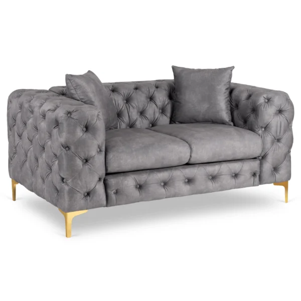 Canapea SORRENTO 2S Canapea dublă Grey velour — Canapele și sofale