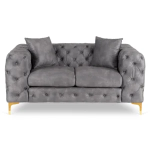 Canapea SORRENTO 2S Canapea dublă Grey velour — Canapele și sofale