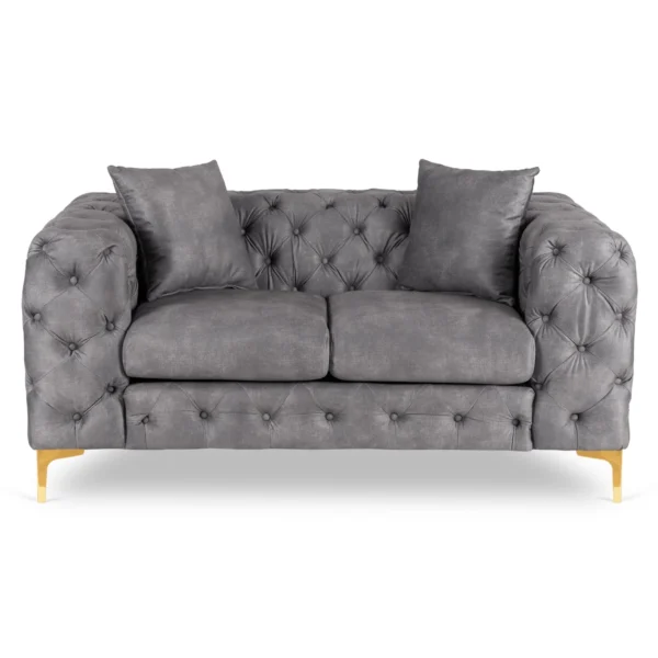 Canapea SORRENTO 2S Canapea dublă Grey velour — Canapele și sofale