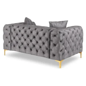 Canapea SORRENTO 2S Canapea dublă Grey velour — Canapele și sofale