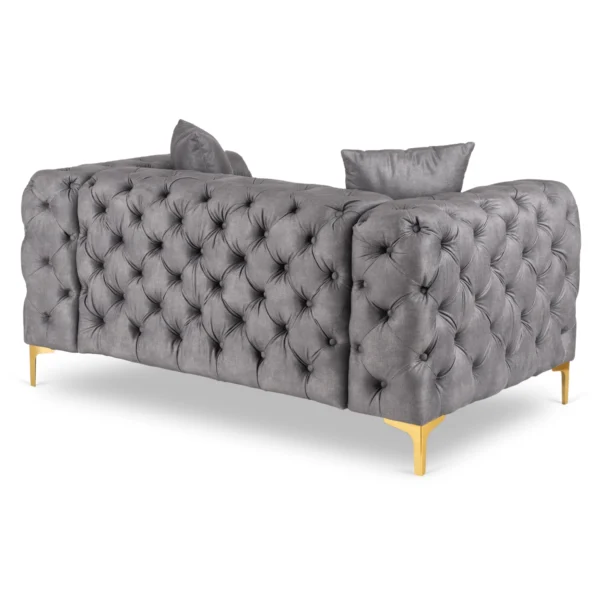 Canapea SORRENTO 2S Canapea dublă Grey velour — Canapele și sofale