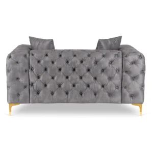 Canapea SORRENTO 2S Canapea dublă Grey velour — Canapele și sofale
