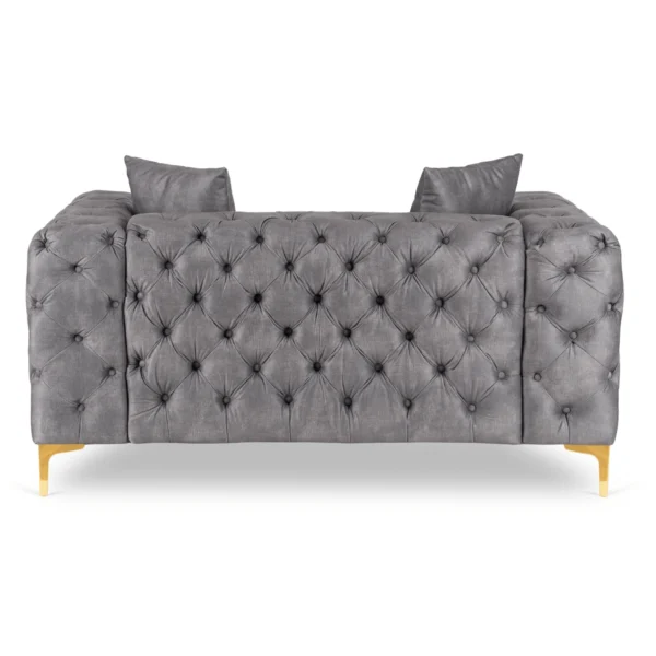 Canapea SORRENTO 2S Canapea dublă Grey velour — Canapele și sofale