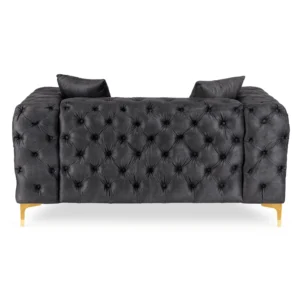 Canapea cu două locuri SORRENTO 2S, velur negru