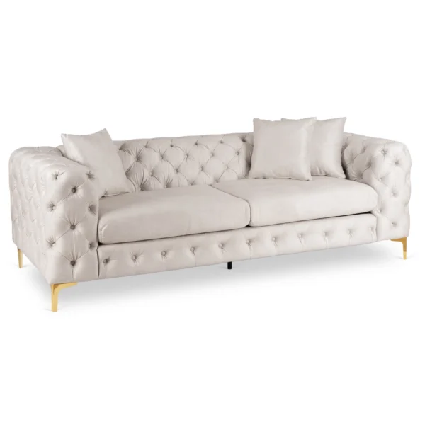 product-3787-0 SORRENTO 3S canapea cu trei locuri din velur crem — Canapele și sofale